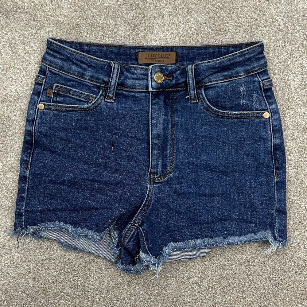 Judy Blue Women's Size Small Blue Denim Jean Shorts Stretchy EUC - Picture 1 of 10